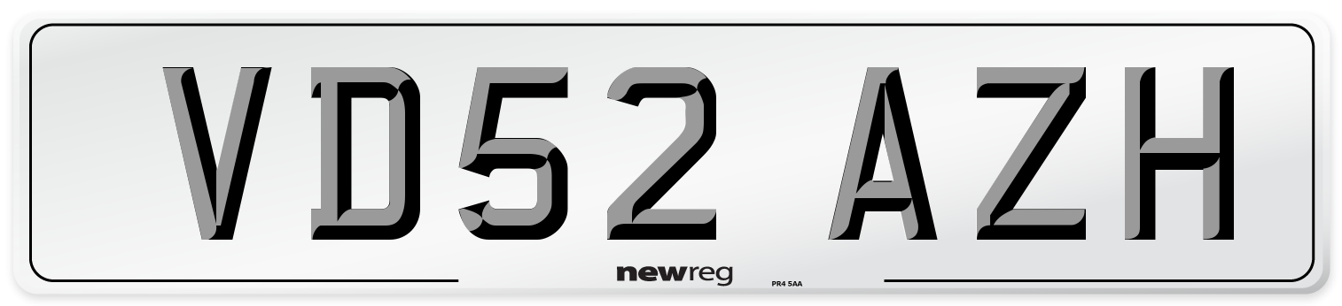 VD52 AZH Number Plate from New Reg
